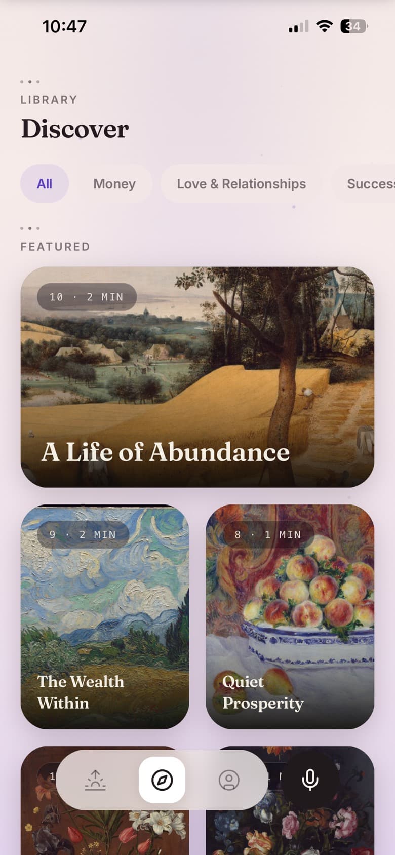 The Discover library in the light theme.